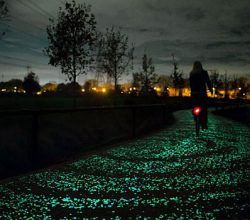 Karanlıkta Işıldayan Bisiklet Yolu